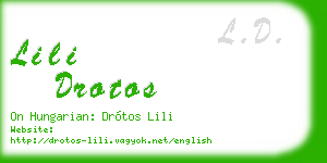 lili drotos business card