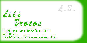 lili drotos business card